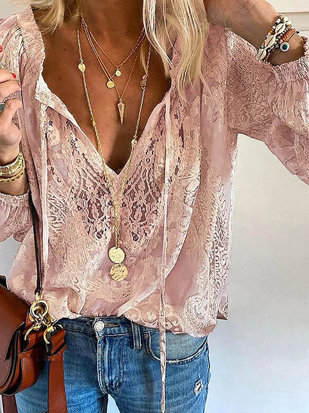 White Blouse Ladies Unique Style With Pointed Details Cotton