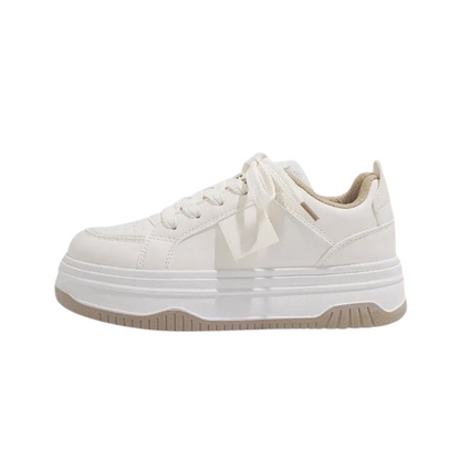 White chunky trainers for women