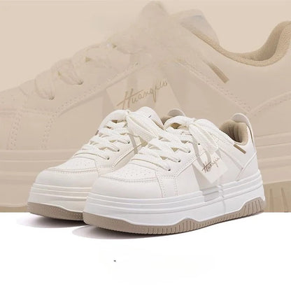 White chunky trainers for women