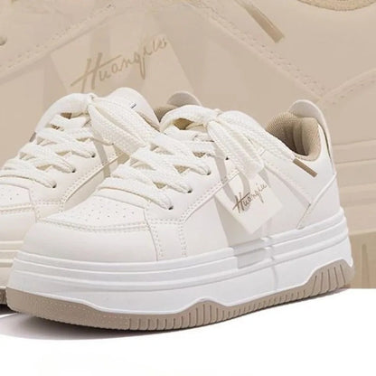 White chunky trainers for women