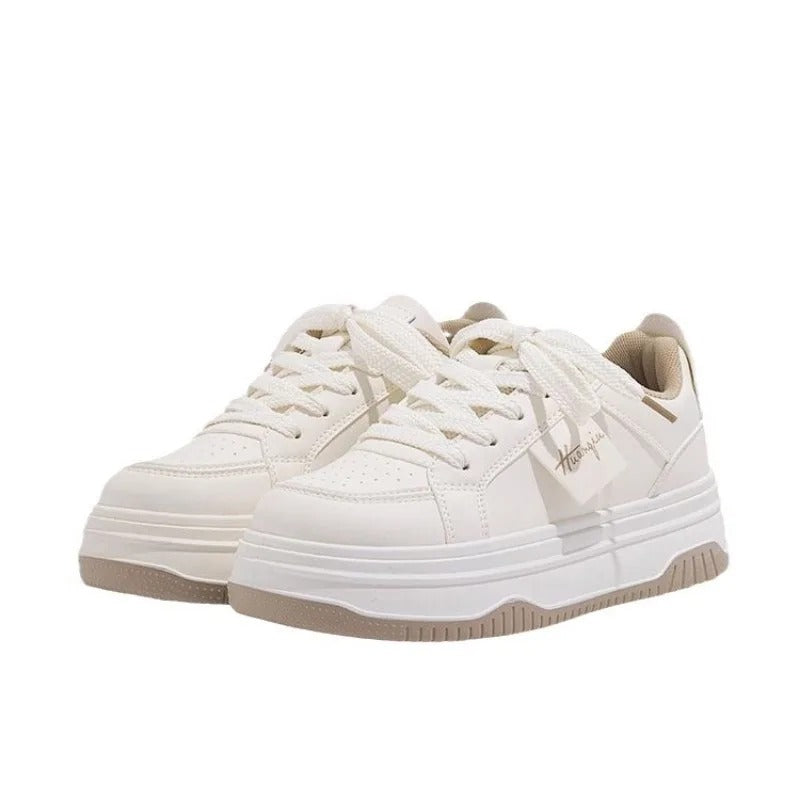 White chunky trainers for women