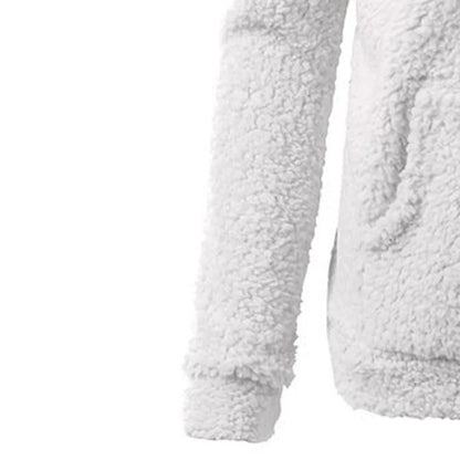Winter fleece jacket with hood for ladies