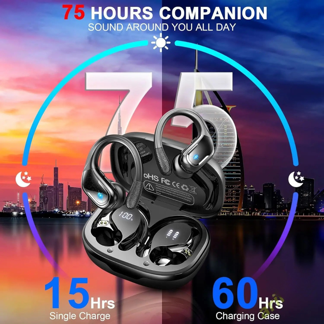 Wireless Bluetooth Earbuds with IP7 Waterproof and 75 Hour Listening Time
