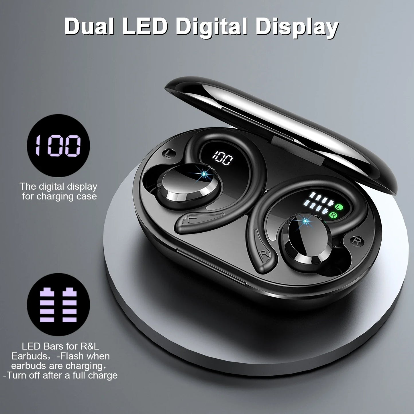 Wireless Bluetooth Earbuds with In-ear Design and Waterproof Function