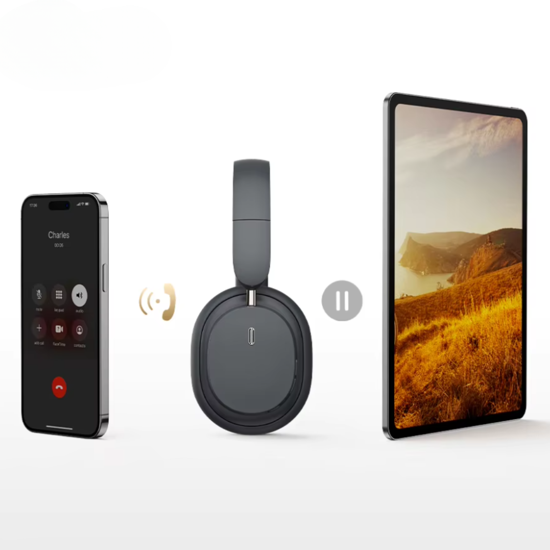 Wireless Bluetooth headphones | 3D sound and noice cancellation - 70 hours playing time - pair with 2 devices