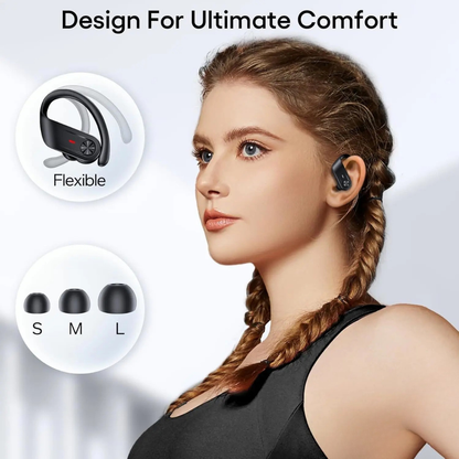 Wireless Earbuds Bluetooth Sport Waterproof Ergonomic With Long Playtime