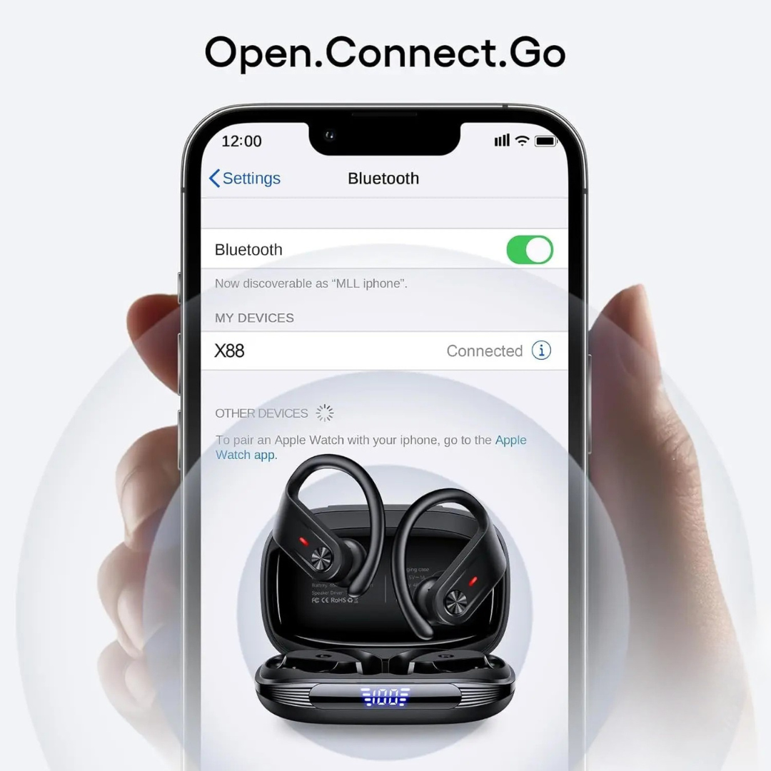 Wireless Earbuds Bluetooth Sport Waterproof Ergonomic With Long Playtime
