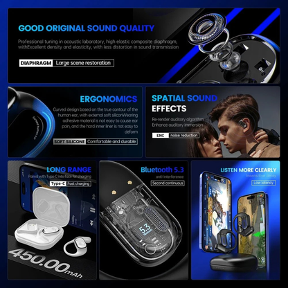 Wireless Headphones Bluetooth Open Design for Sport with 35 Hour Battery Life
