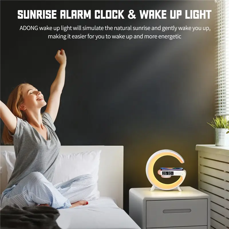 Wireless Mood Lamp RGB Multifunctional With Quick Charger And Bluetooth Speaker