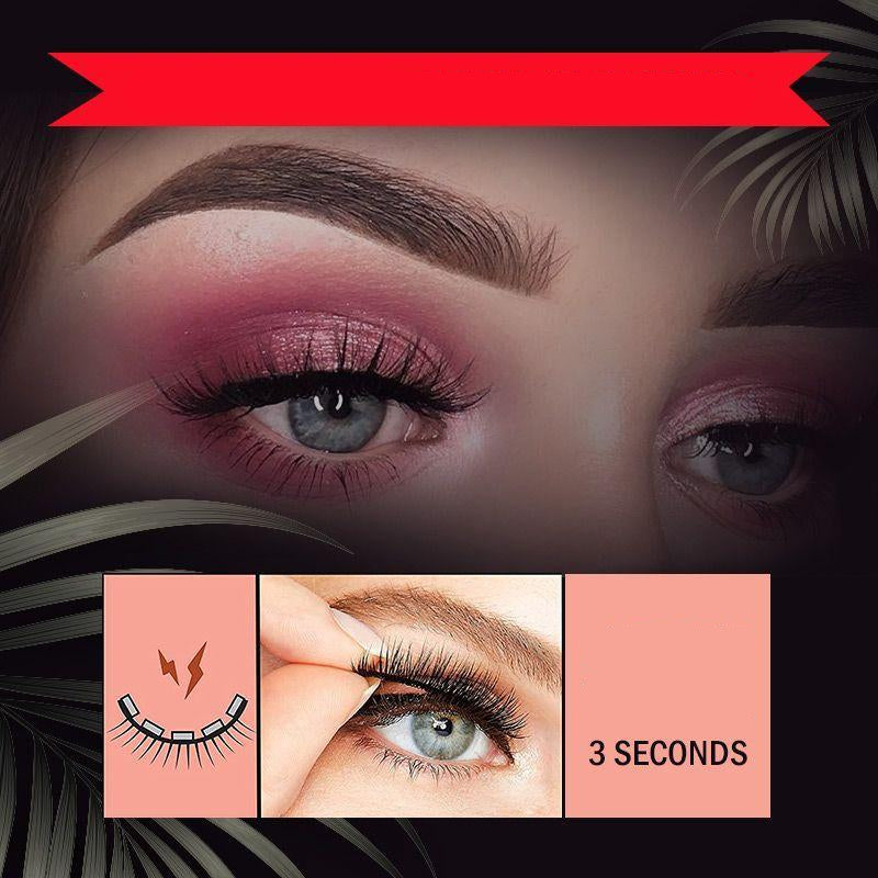 Women Adhesive Eyelashes Natural Elegant Reusable Synthetic Fibres