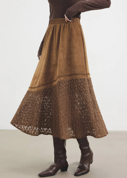 Women's A-Line Skirt Lace Patchwork Design 3