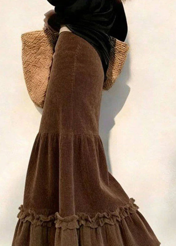 Women's A-Line Skirt Ruffled Patchwork Style 1