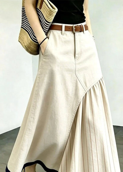Women's A-Line Skirt Striped Patchwork Design 1