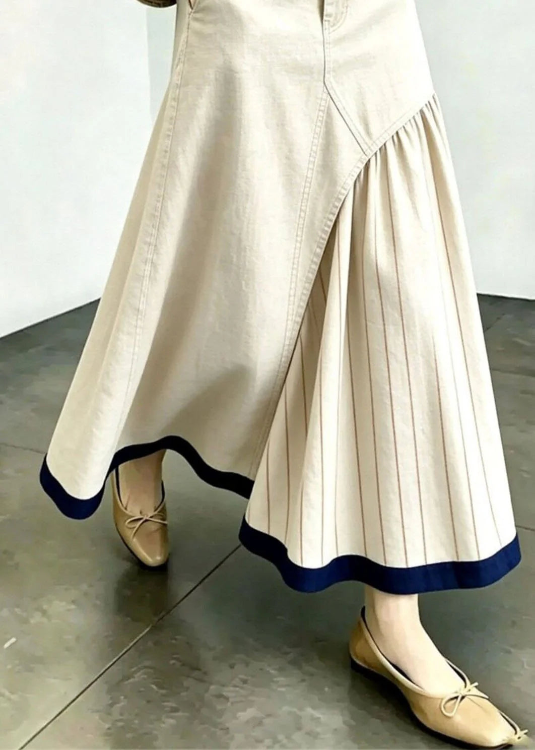 Women's A-Line Skirt Striped Patchwork Design 3