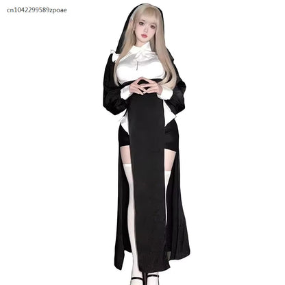 Women's Anime Nun Costume Cosplay Outfit for Halloween 1
