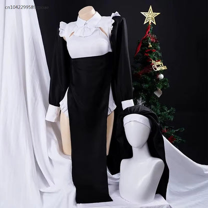 Women's Anime Nun Costume Cosplay Outfit for Halloween 5