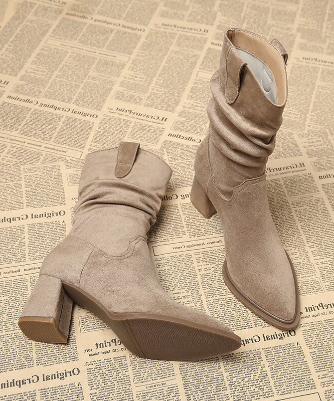Women's Ankle Boots Chunky Heel Pointed Toe 0