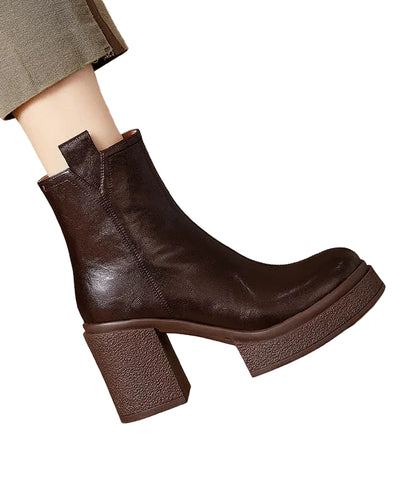 Women's Ankle Boots Chunky Heel Spliced Design 0