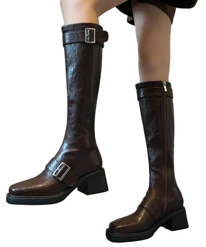 Women's Ankle Boots Pointed Toe Buckle Strap Chunky Heel 1