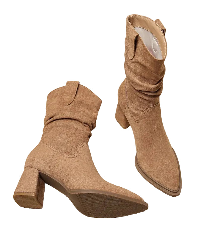 Women's Ankle Boots Pointed Toe Chunky Heel 0