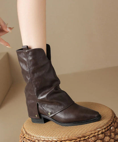 Women's Ankle Boots Pointed Toe Chunky Heel 0