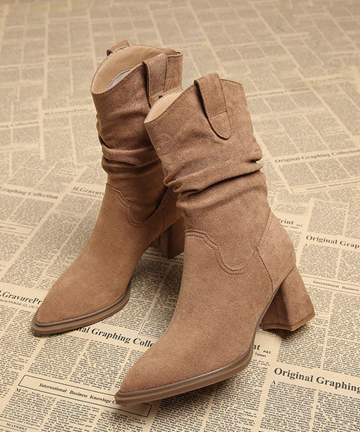Women's Ankle Boots Pointed Toe Chunky Heel 1
