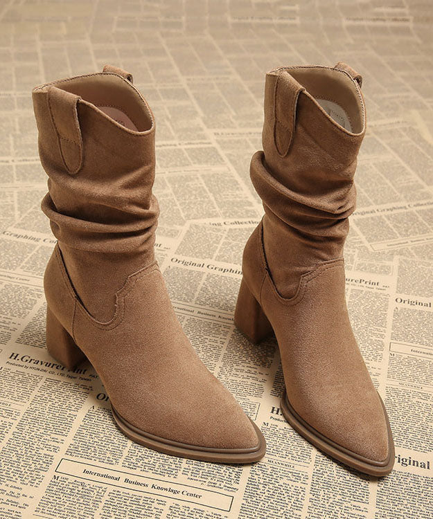 Women's Ankle Boots Pointed Toe Chunky Heel 2