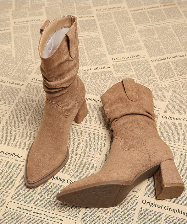 Women's Ankle Boots Pointed Toe Chunky Heel 3
