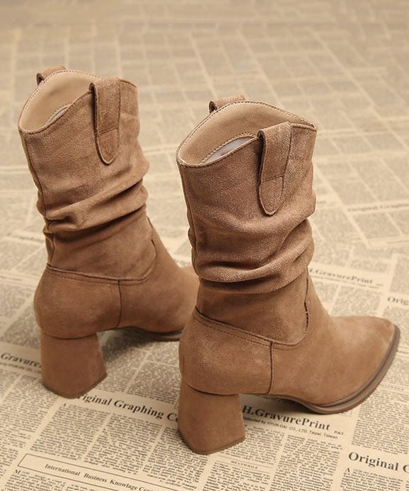 Women's Ankle Boots Pointed Toe Chunky Heel 4
