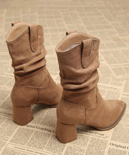 Women's Ankle Boots Pointed Toe Chunky Heel 4