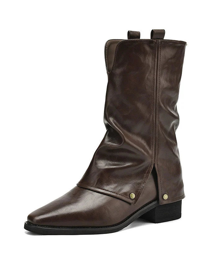 Women's Ankle Boots Pointed Toe Chunky Heel 4