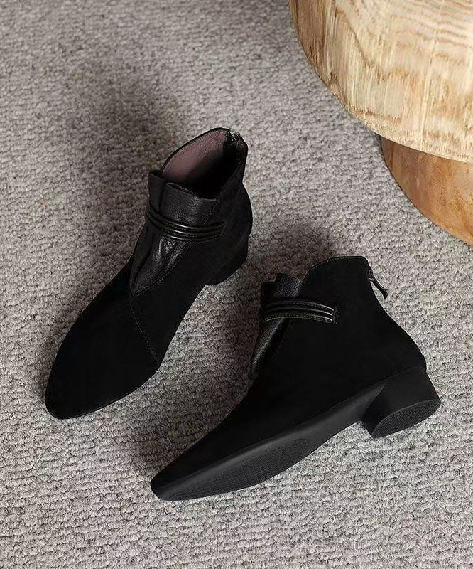 Women's Ankle Boots Pointed Toe Splicing Design 3