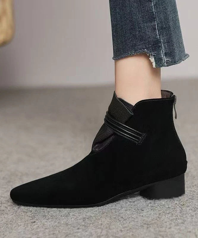 Women's Ankle Boots Pointed Toe Splicing Design 4