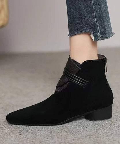 Women's Ankle Boots Pointed Toe Splicing Design 4