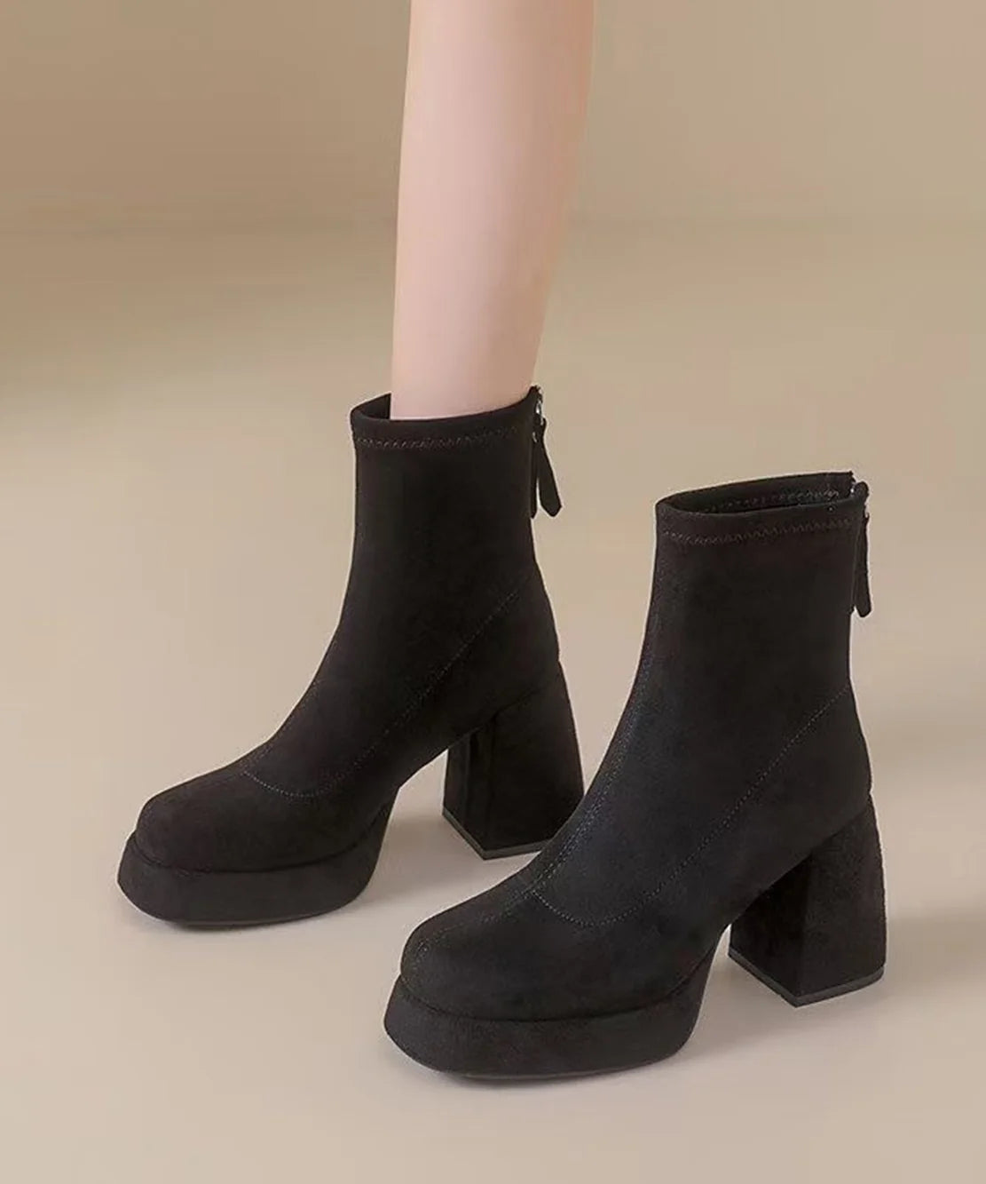 Women's Ankle Boots Retro Platform Chunky Heel 0