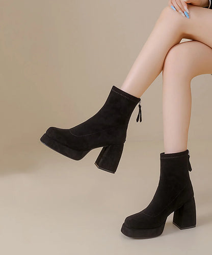 Women's Ankle Boots Retro Platform Chunky Heel 1