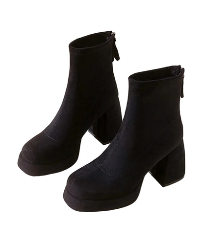 Women's Ankle Boots Retro Platform Chunky Heel 2