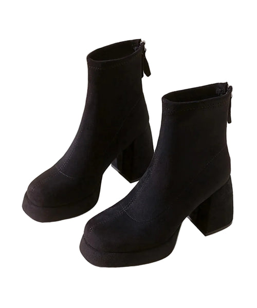 Women's Ankle Boots Retro Platform Chunky Heel 2