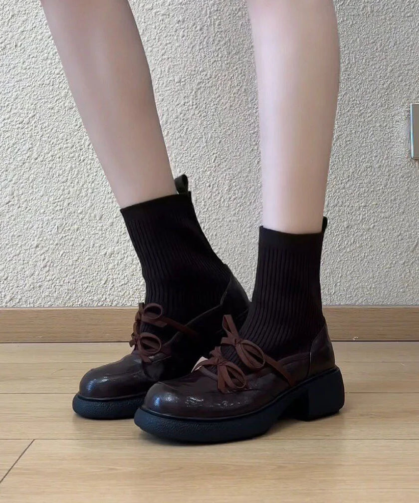 Women's Ankle Boots Stylish Splicing Design Booties 3