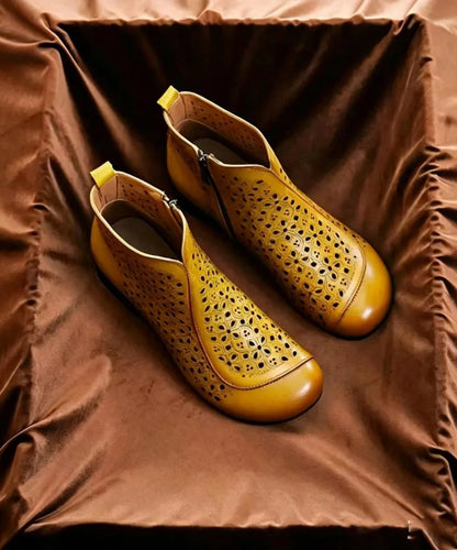 Women's Ankle Boots Vintage Style Low Heel with Side Zipper 3