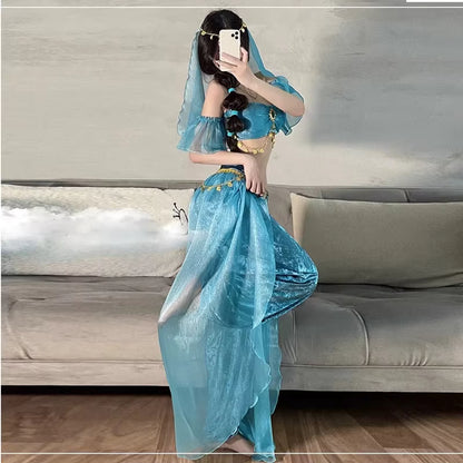 Women's Arabian Princess Costume Embroidered Bollywood Style 0