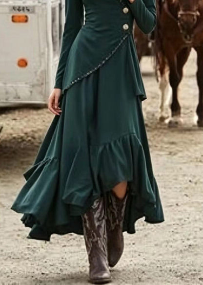 Women's Asymmetrical Cocktail Dress V Neck Long Sleeve 4