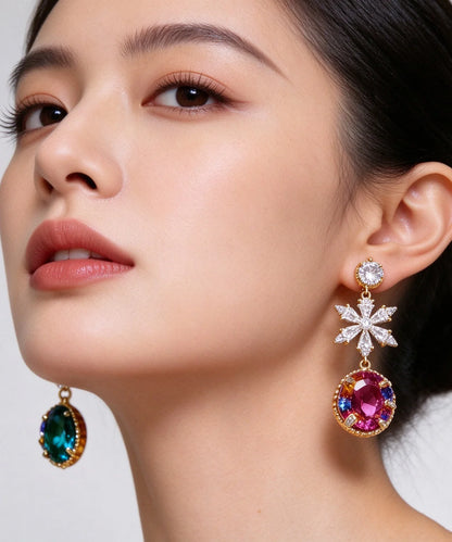 Women's Asymmetrical Drop Earrings Crystal Zircon Design 2