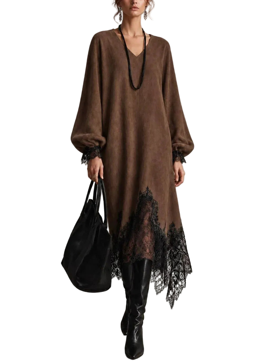 Women's Asymmetrical Patchwork Dress Modern Style 0