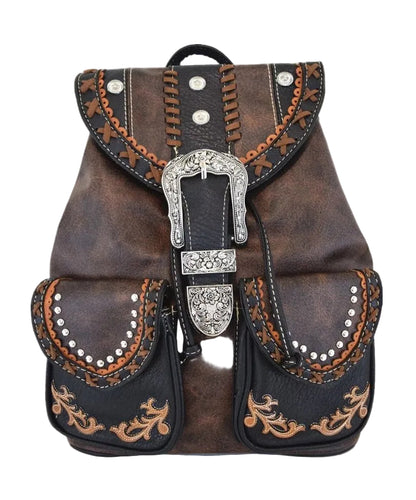 Women's Backpack Patchwork Rivet Design 1