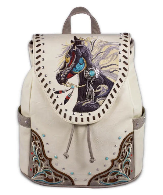Women's Backpack Patchwork Rivet Design 2