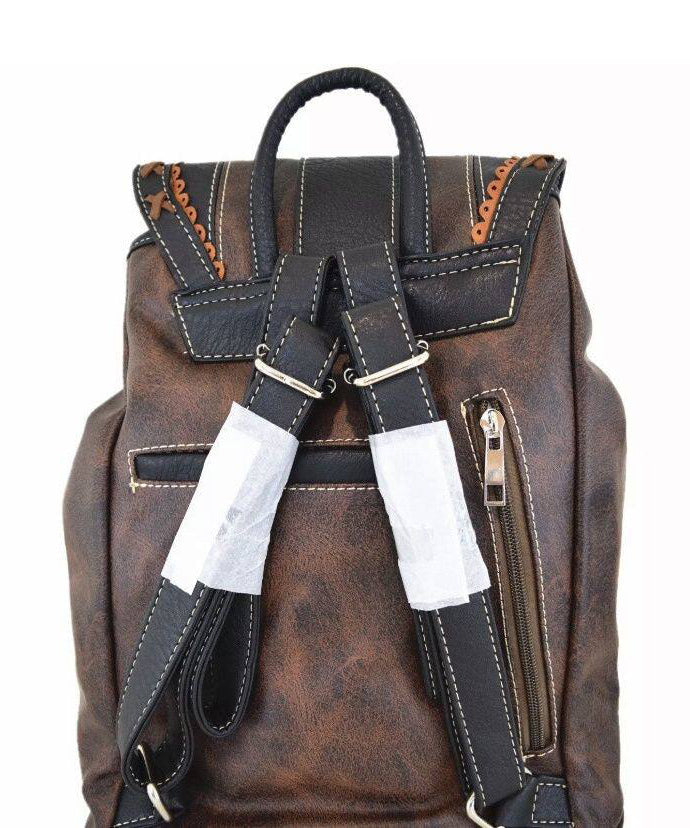 Women's Backpack Patchwork Rivet Design 3