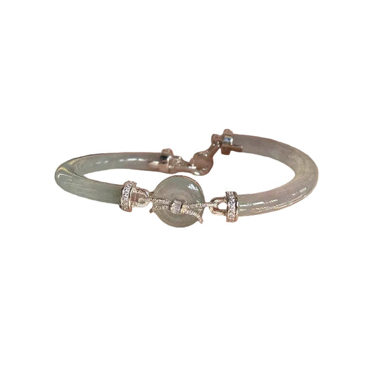 Women's Bangle Bracelet Inlaid Jade Design 0