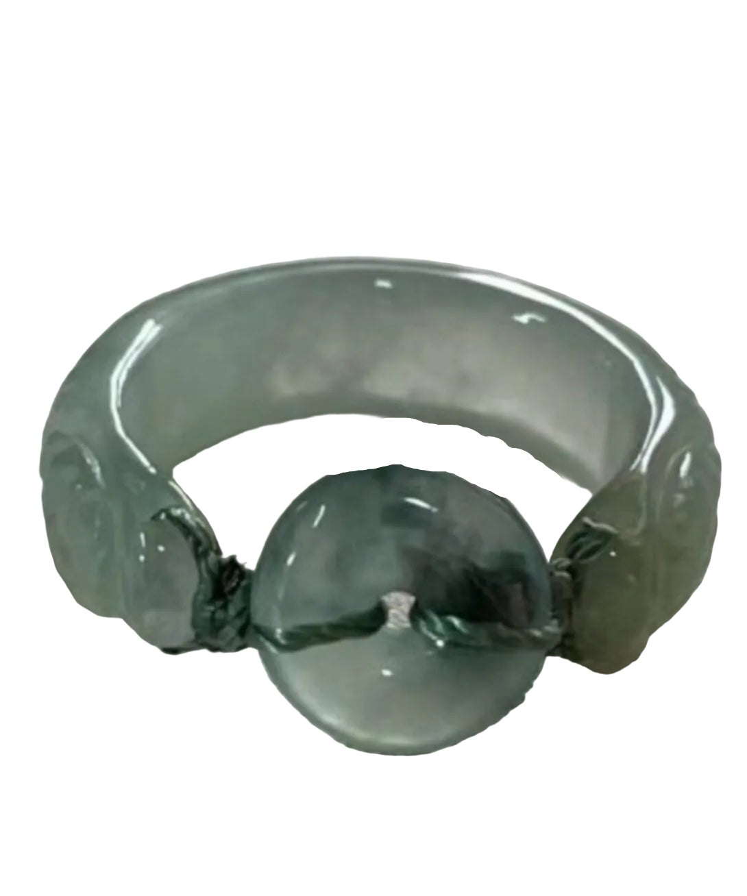 Women's Bangle with Weave Chalcedony Ping An Knot Design 0