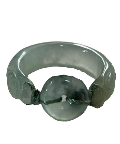 Women's Bangle with Weave Chalcedony Ping An Knot Design 0